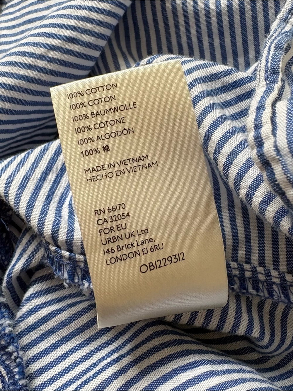 FREE PEOPLE All For You Blue Striped Cotton Button Down Mini Shirt Dress Size S - Picture 11 of 12